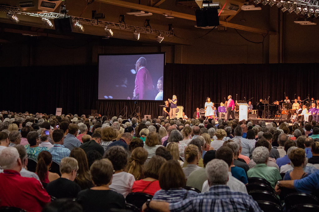 Episcopal Church Presiding Bishop Michael Curry leads a revival service during the 79th General Convention in Austin, Texas, in 2018. Photo: Mike Patterson/Episcopal News Service