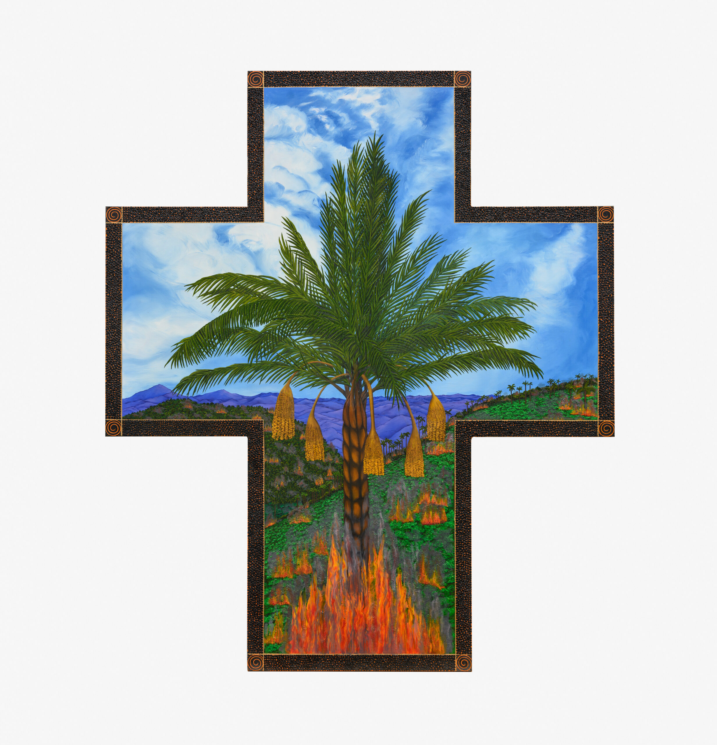 Burning the Tree of Life, 1995, oil on shaped canvas, 93x78x1.5 copy