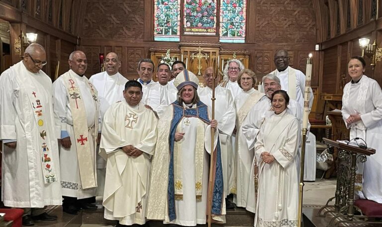Bishop French received the Felipe Huamani as a priest in the Episcopal Church